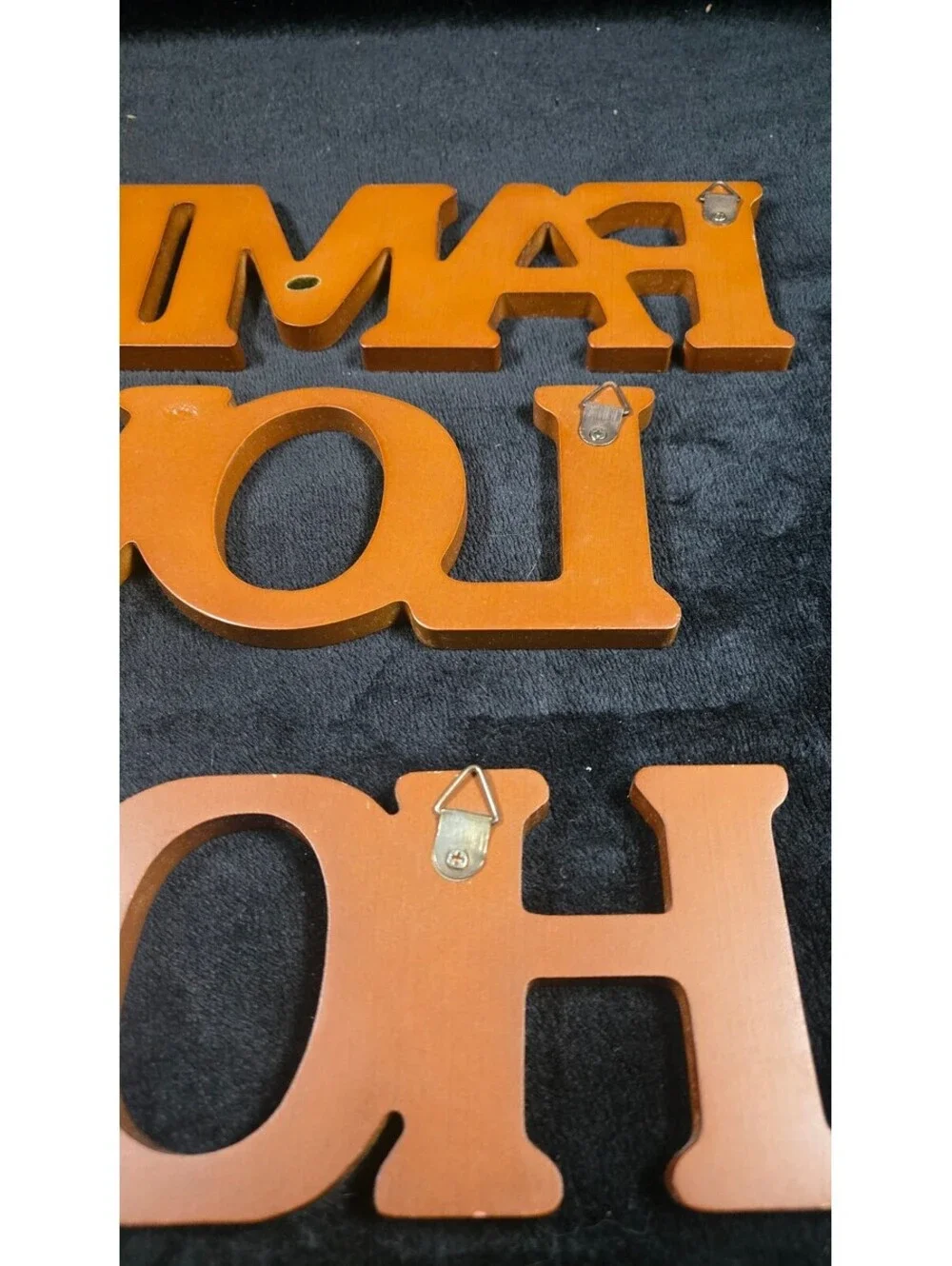 Wooden Wall Hanging Signs - Family, Love, Home - Brown Decorative Words